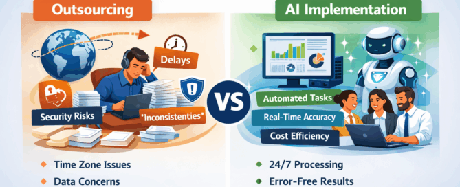 outsourcing vs automation shown in a diagram