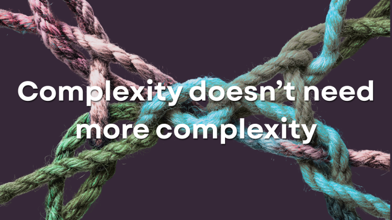 Complexity doesn't need more complexity - ropes entangled in a complex pattern